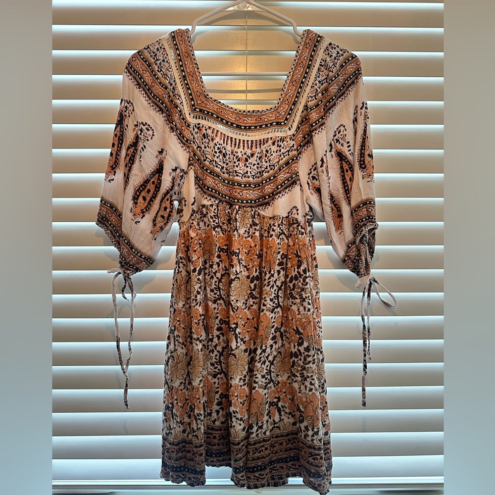 Free People Bohemian Patterned Mini Dress Tunic (XS)